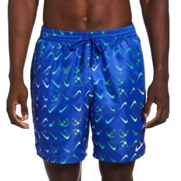 NEW! Nike Digi Swoosh Ombre 9" Racer Blue Swim Shorts Trunks Men's XL